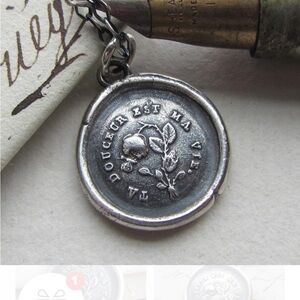 Wax seal sterling silver pendant